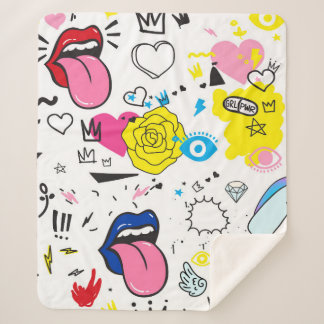 Universelle Trend Hand zeichnend nahtlose Muster.  Sherpadecke