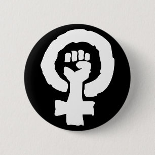 Universelle weibliche Symbol solidaritätshand Button