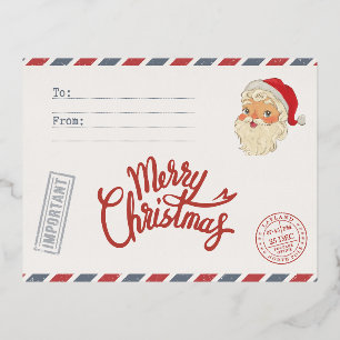 Universelle Weihnachtskarte: Freude und Liebe teil Folien Feiertagspostkarte