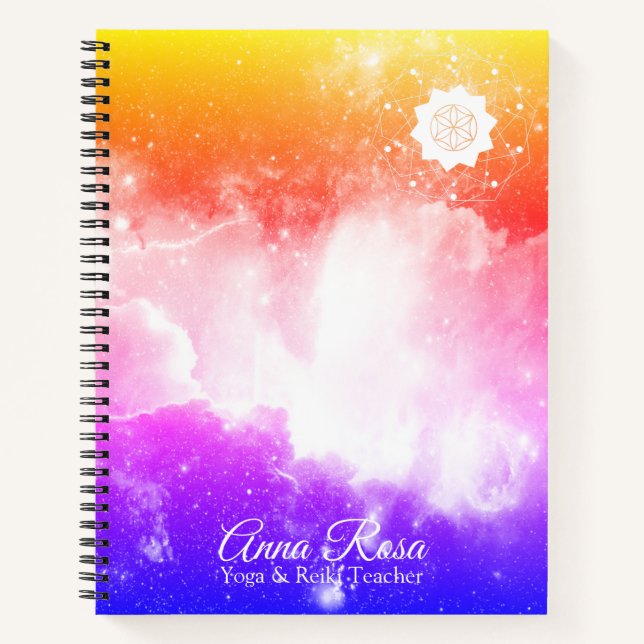 *~* Universeller Pfirsichlavender Pink Galaxy Nebe Notizbuch (Vorderseite)
