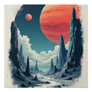 Universelles Abenteuer: Weltraumkunst vertiefen fü Poster