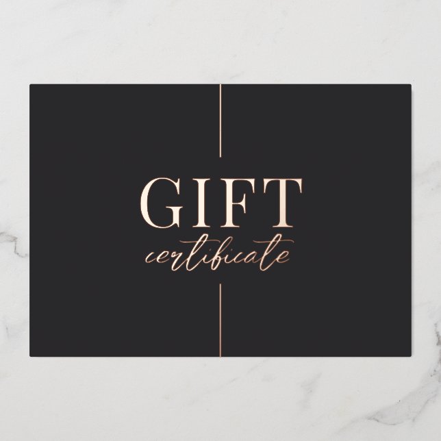 Universelles Black Gold-Minimalistisch-Geschenkzer Folien Feiertagskarte (Vorderseite)