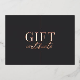 Universelles Schwarzgold-Minimalist-Geschenkzertif Folien Feiertagskarte