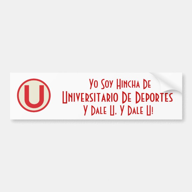 universitario, Yo Sojabohnenöl Hincha De, Autoaufkleber (Vorne)
