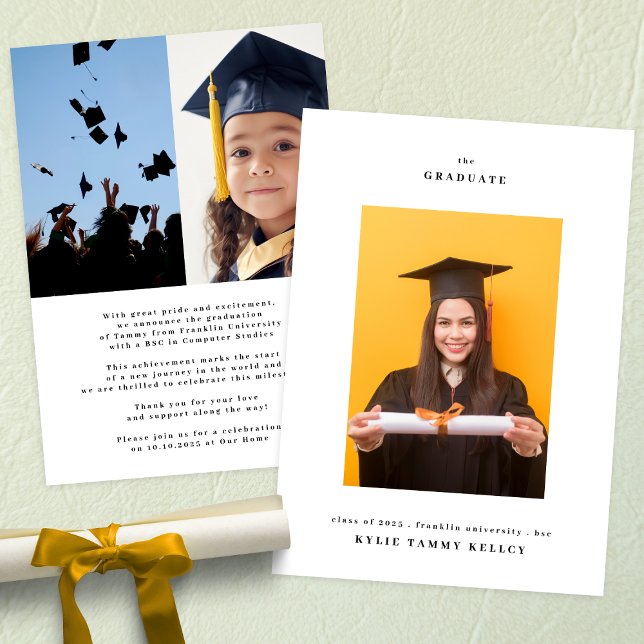 Universität 3 Foto Typografie Uni Graduate Ankündigung (Von Creator hochgeladen)