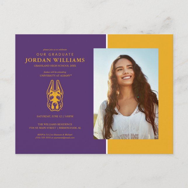 Universität Albany Great Dane Mascot Head Ankündigungspostkarte (Vorderseite)