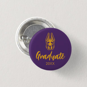 Universität Albany Great Dane Mascot Head Button