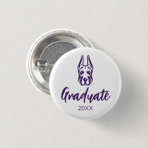 Universität Albany Great Dane Mascot Head Button