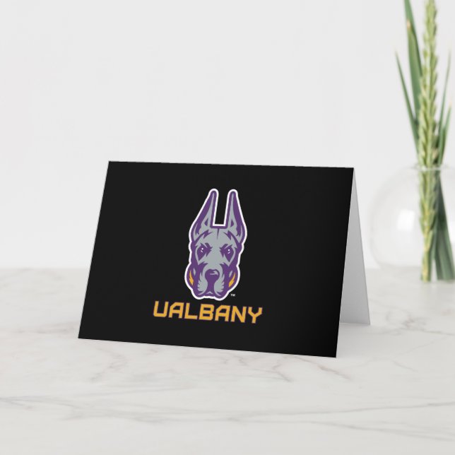 Universität Albany Great Dane Mascot Head Dankeskarte (Vorderseite)