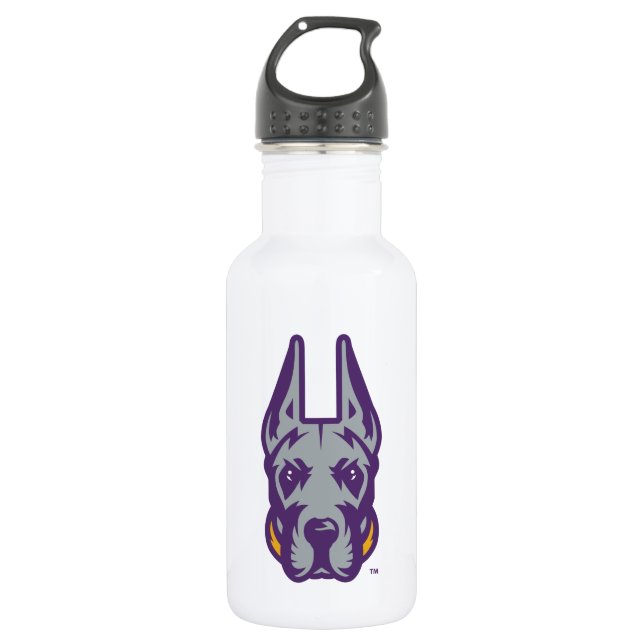 Universität Albany Great Dane Mascot Head Edelstahlflasche (Vorderseite)