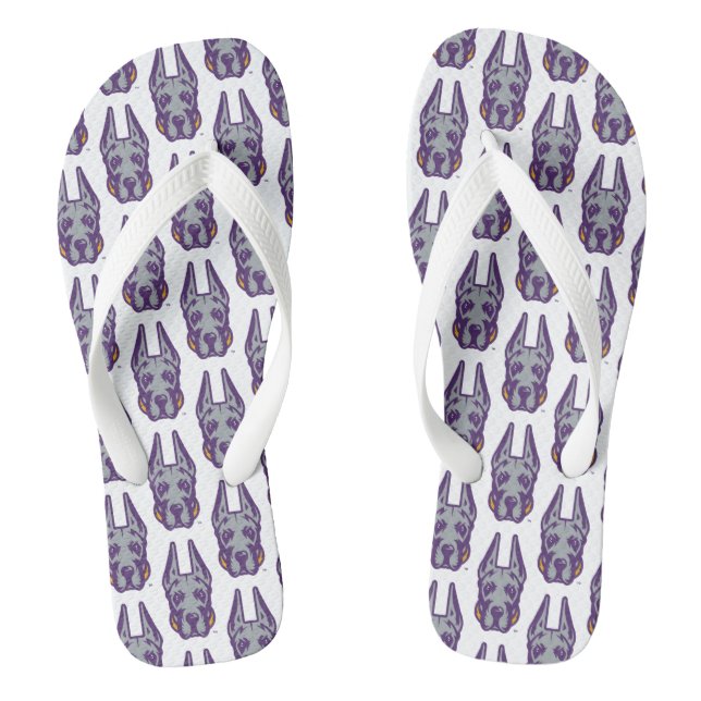 Universität Albany Great Dane Mascot Head Flip Flops (Fußbett)