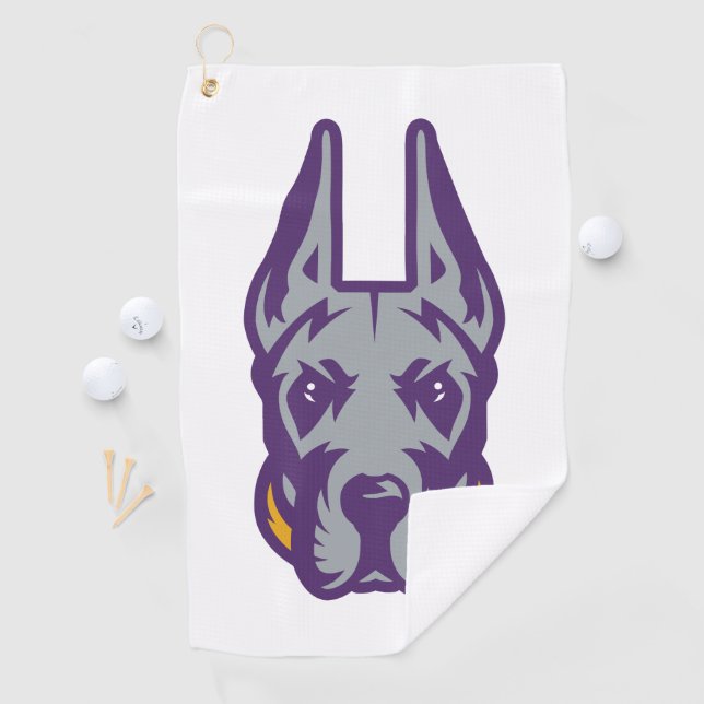 Universität Albany Great Dane Mascot Head Golfhandtuch (Insitu)