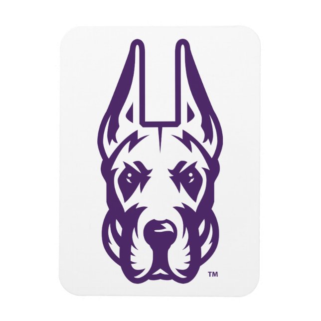 Universität Albany Great Dane Mascot Head Magnet (Vertikal)