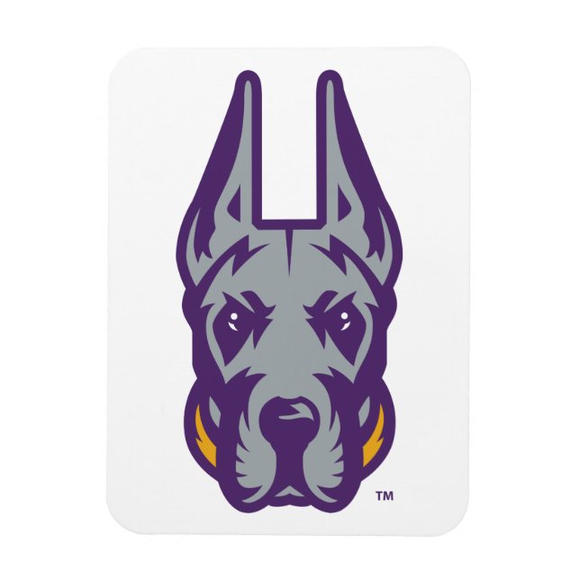 Universität Albany Great Dane Mascot Head Magnet (Vertikal)