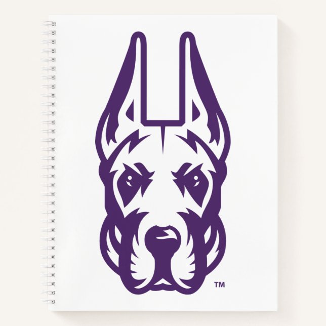 Universität Albany Great Dane Mascot Head Notizbuch (Vorderseite)