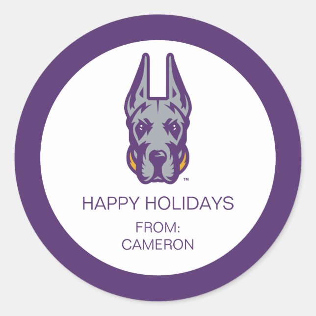 Universität Albany Great Dane Mascot Head Runder Aufkleber (Vorderseite)