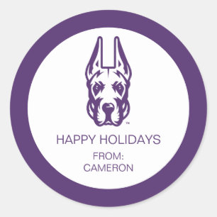 Universität Albany Great Dane Mascot Head Runder Aufkleber