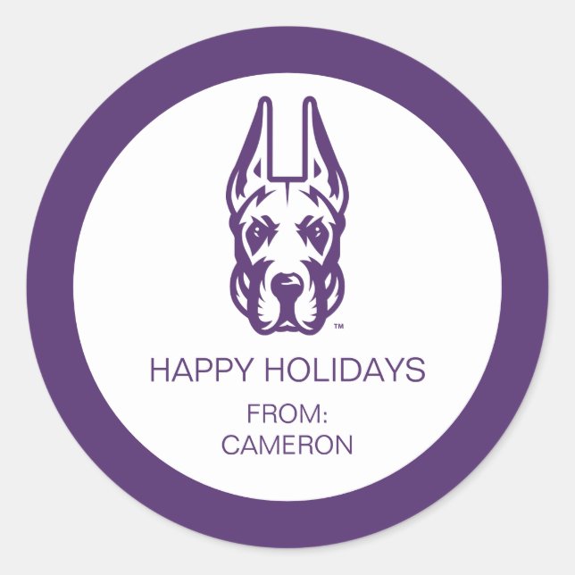 Universität Albany Great Dane Mascot Head Runder Aufkleber (Vorderseite)