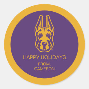 Universität Albany Great Dane Mascot Head Runder Aufkleber