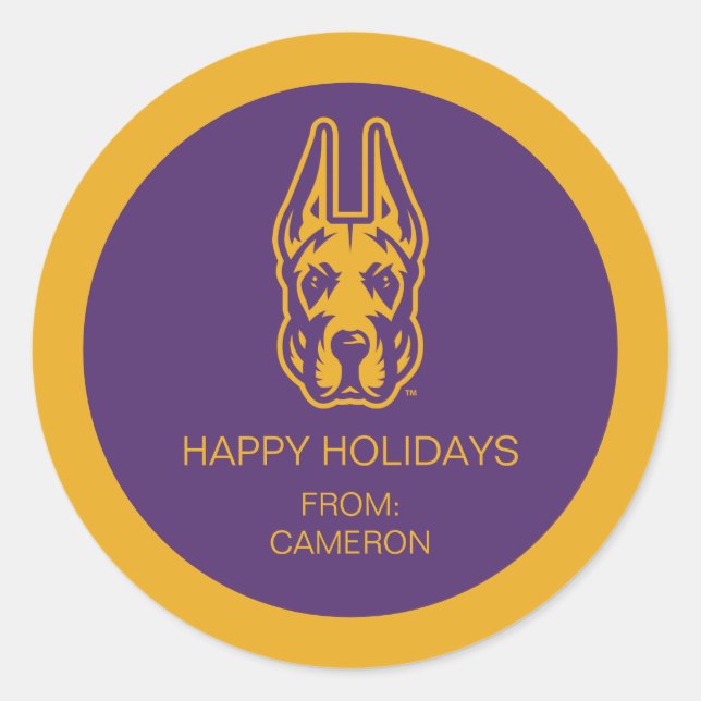 Universität Albany Great Dane Mascot Head Runder Aufkleber (Vorderseite)