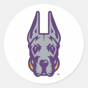 Universität Albany Great Dane Mascot Head Runder Aufkleber