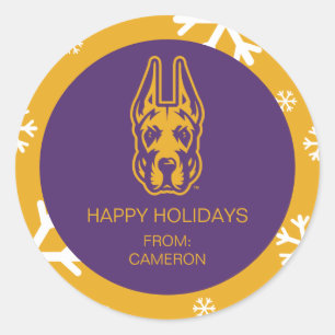 Universität Albany Great Dane Mascot Head Runder Aufkleber