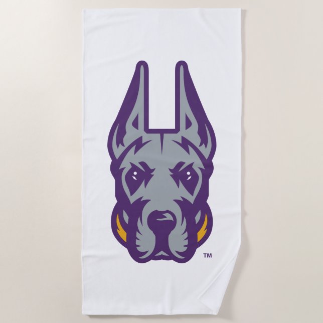 Universität Albany Great Dane Mascot Head Strandtuch (Vorderseite)