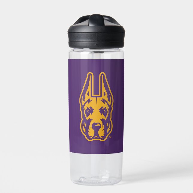 Universität Albany Great Dane Mascot Head Trinkflasche (Vorderseite)