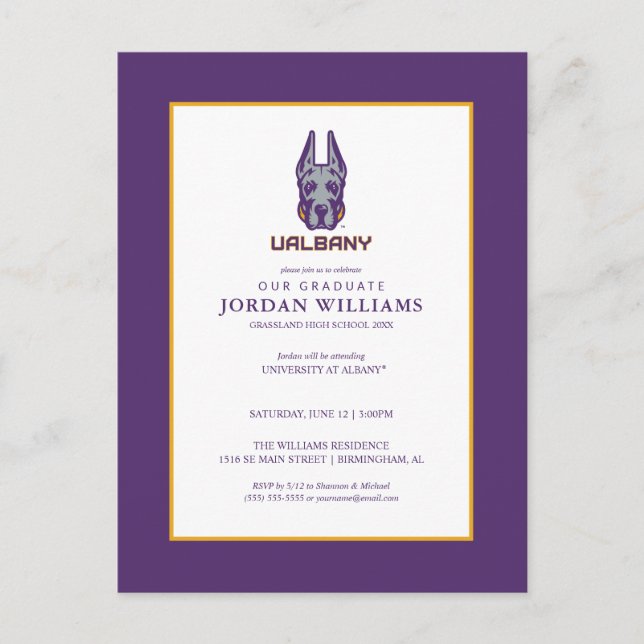 Universität Albany Great Danes Ankündigungspostkarte (Vorderseite)