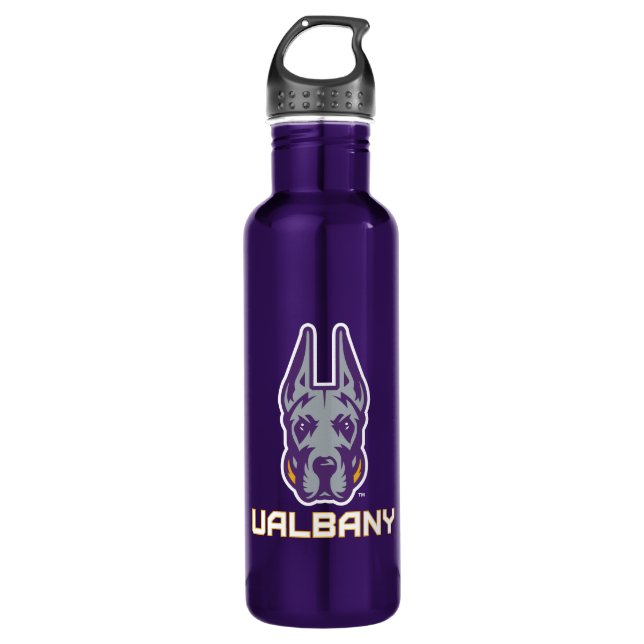 Universität Albany Great Danes Edelstahlflasche (Vorderseite)