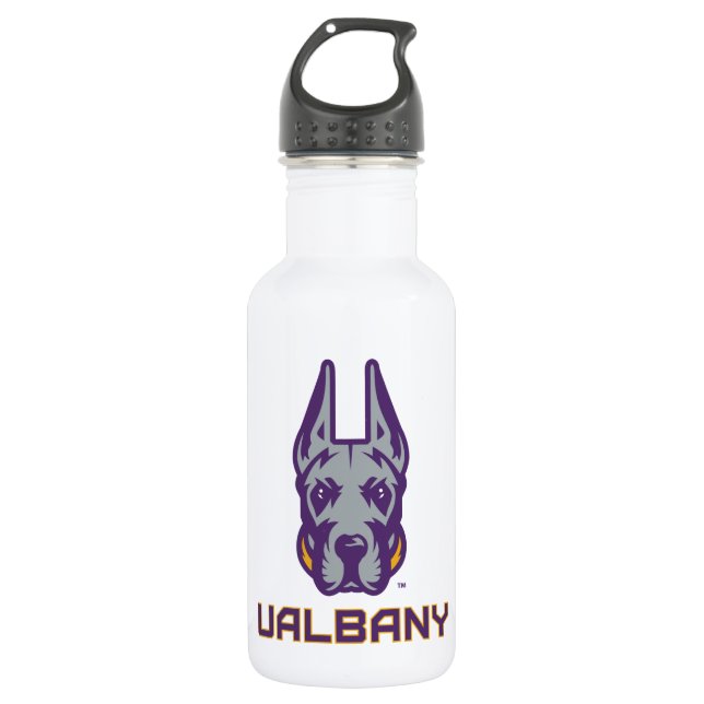 Universität Albany Great Danes Edelstahlflasche (Vorderseite)