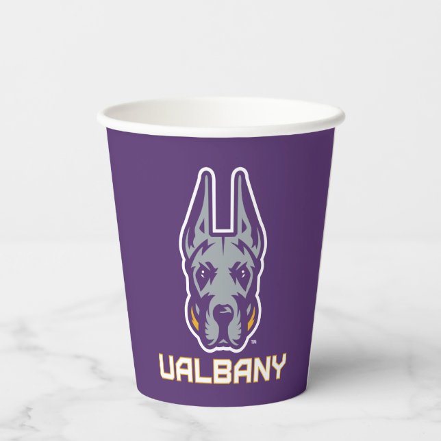 Universität Albany Great Danes Pappbecher (Rückseite)