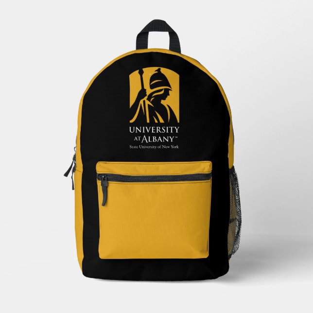 Universität Albany - Iconic-Logo Bedruckter Rucksack (Vorderseite)