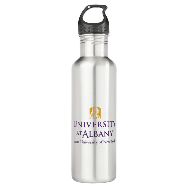 Universität Albany - Iconic-Logo Edelstahlflasche (Vorderseite)