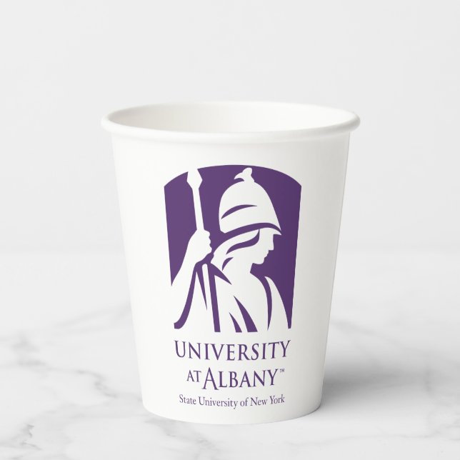 Universität Albany - Iconic-Logo Pappbecher (Rückseite)
