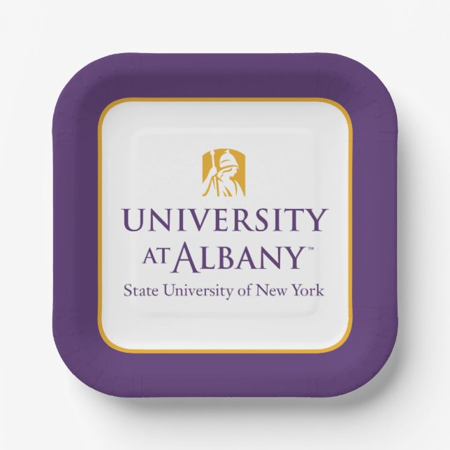 Universität Albany - Iconic-Logo Pappteller (Vorderseite)