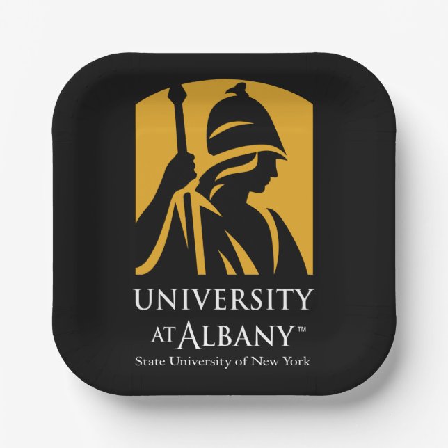 Universität Albany - Iconic-Logo Pappteller (Vorderseite)