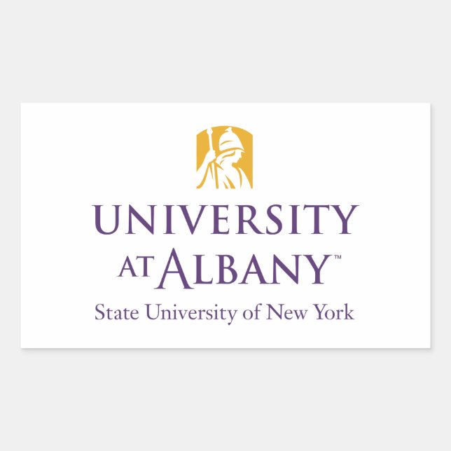 Universität Albany - Iconic-Logo Rechteckiger Aufkleber (Vorderseite)