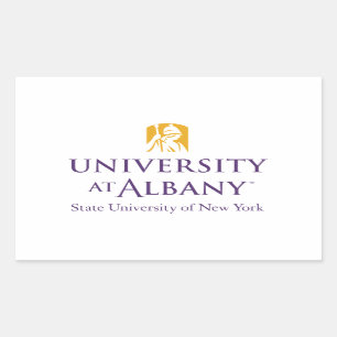 Universität Albany - Iconic-Logo Rechteckiger Aufkleber