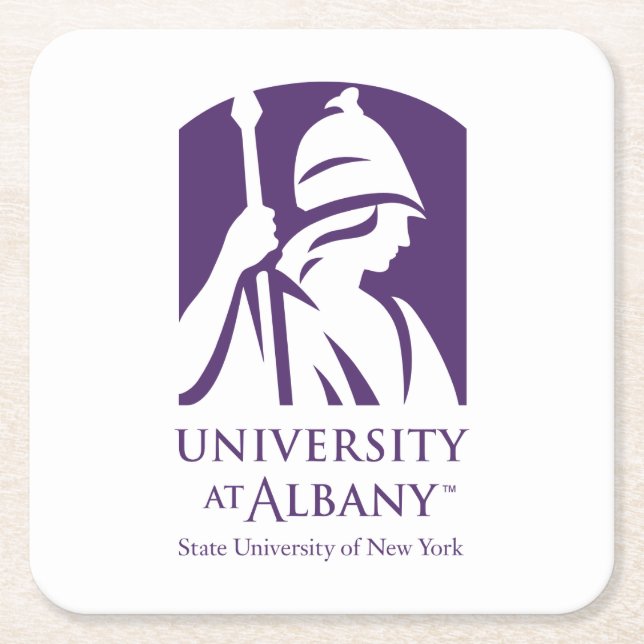 Universität Albany - Iconic-Logo Rechteckiger Pappuntersetzer (Vorderseite)
