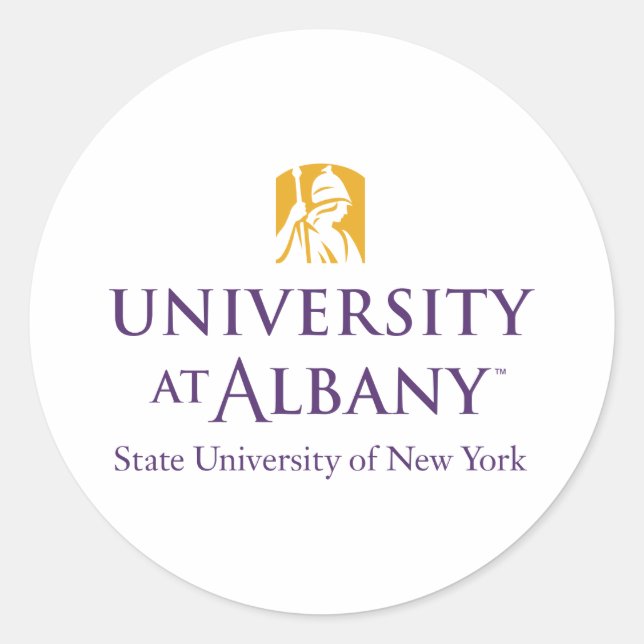 Universität Albany - Iconic-Logo Runder Aufkleber (Vorderseite)