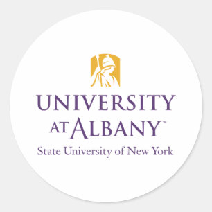 Universität Albany - Iconic-Logo Runder Aufkleber