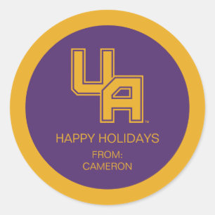 Universität Albany - Initials-Logo Runder Aufkleber