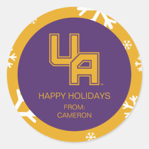 Universität Albany - Initials-Logo Runder Aufkleber