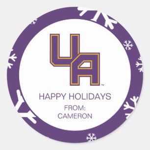 Universität Albany - Initials-Logo Runder Aufkleber