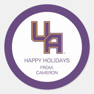 Universität Albany - Initials-Logo Runder Aufkleber