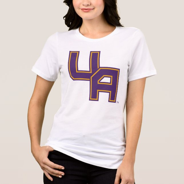 Universität Albany - Initials-Logo Tri-Blend Shirt (Vorderseite)