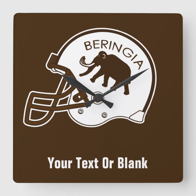 Universität Beringia Mammoth Helmet Quadratische Wanduhr (Vorderseite)