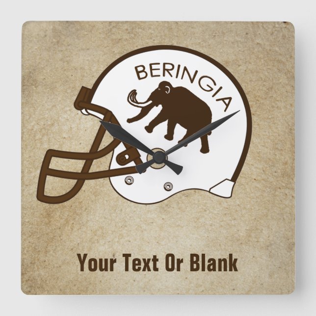 Universität Beringia Mammoth Helmet Quadratische Wanduhr (Vorderseite)