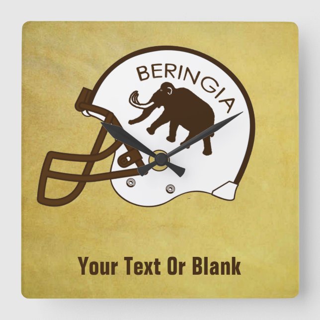Universität Beringia Mammoth Helmet Quadratische Wanduhr (Vorderseite)